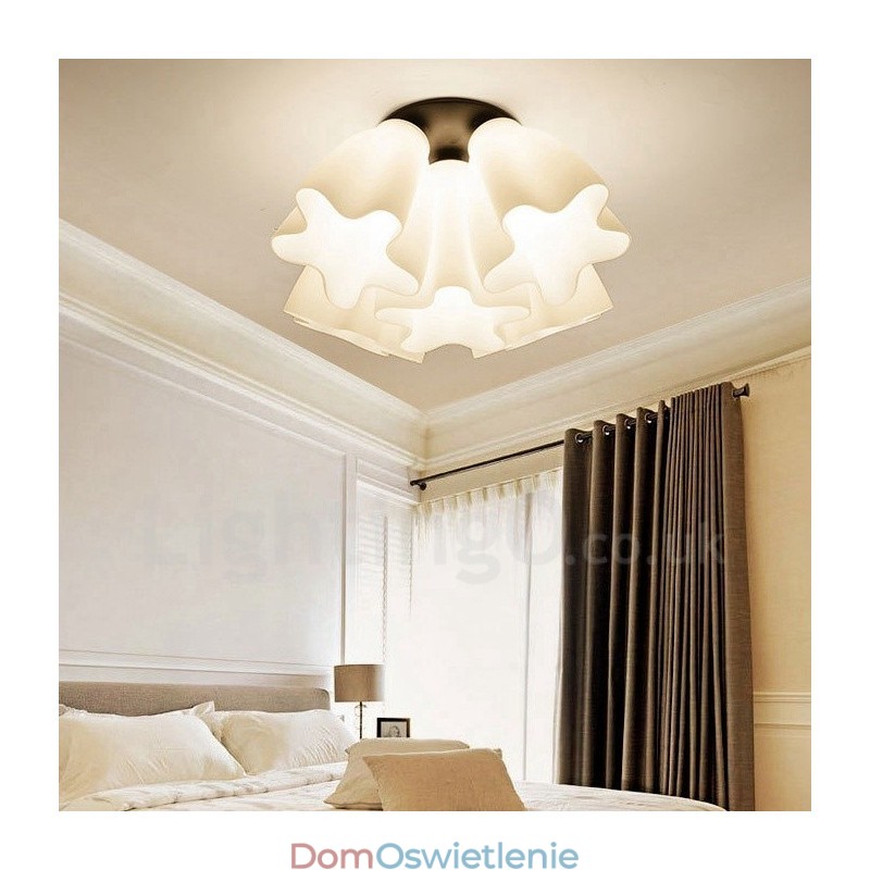 5-punktowy, rustykalny, zintegrowany żyrandol Lodge