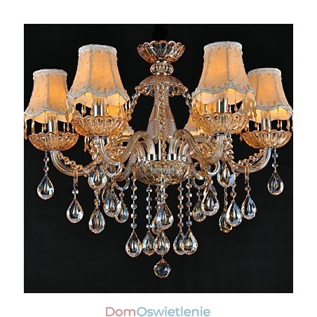 Żyrandol Kryształowy Tradycyjny Klasyczny Szklany 6 Świateł