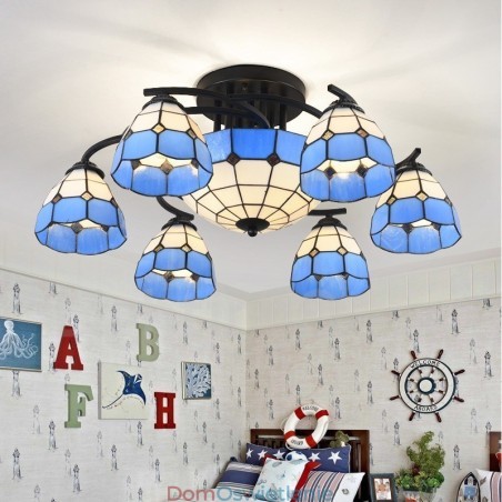 9-punktowy zintegrowany żyrandol w stylu śródziemnomorskim