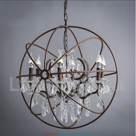 Średnica 60CM 80CM Vintage Kryształ Malowanie Metalowy Żyrandol Rdzawy Kolor Wisząca Lampa Średnica 60CM 80CM Vintage Kryształ Malowanie Metalowy Żyrandol Rdzawy Kolor Wisząca Lampa