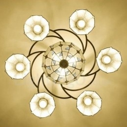 9-punktowy, śródziemnomorski styl, zintegrowany, metalowy żyrandol łazienkowy