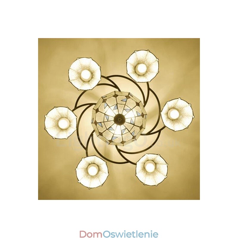 9-punktowy, śródziemnomorski styl, zintegrowany, metalowy żyrandol łazienkowy