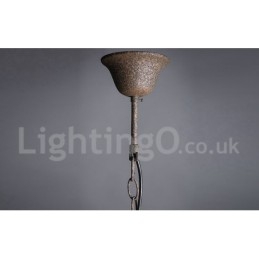 Średnica 60CM 80CM Vintage Kryształ Malowanie Metalowy Żyrandol Rdzawy Kolor Wisząca Lampa
