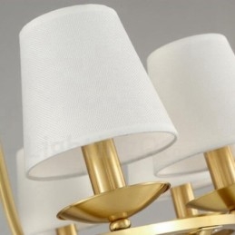 Mosiężny 8-punktowy rustykalny zintegrowany metalowy żyrandol miedziany