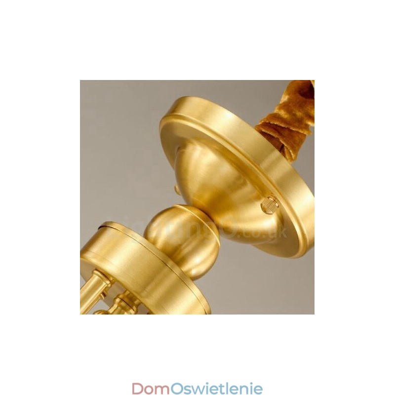 Mosiężny 8-punktowy rustykalny zintegrowany metalowy żyrandol miedziany