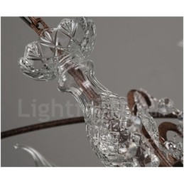 Średnica 60CM 80CM Vintage Kryształ Malowanie Metalowy Żyrandol Rdzawy Kolor Wisząca Lampa