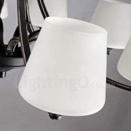 8-punktowy, rustykalny, zintegrowany metalowy żyrandol