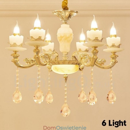 6-punktowy tradycyjny klasyczny zintegrowany metalowy żyrandol