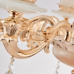 6-punktowy tradycyjny klasyczny zintegrowany metalowy żyrandol