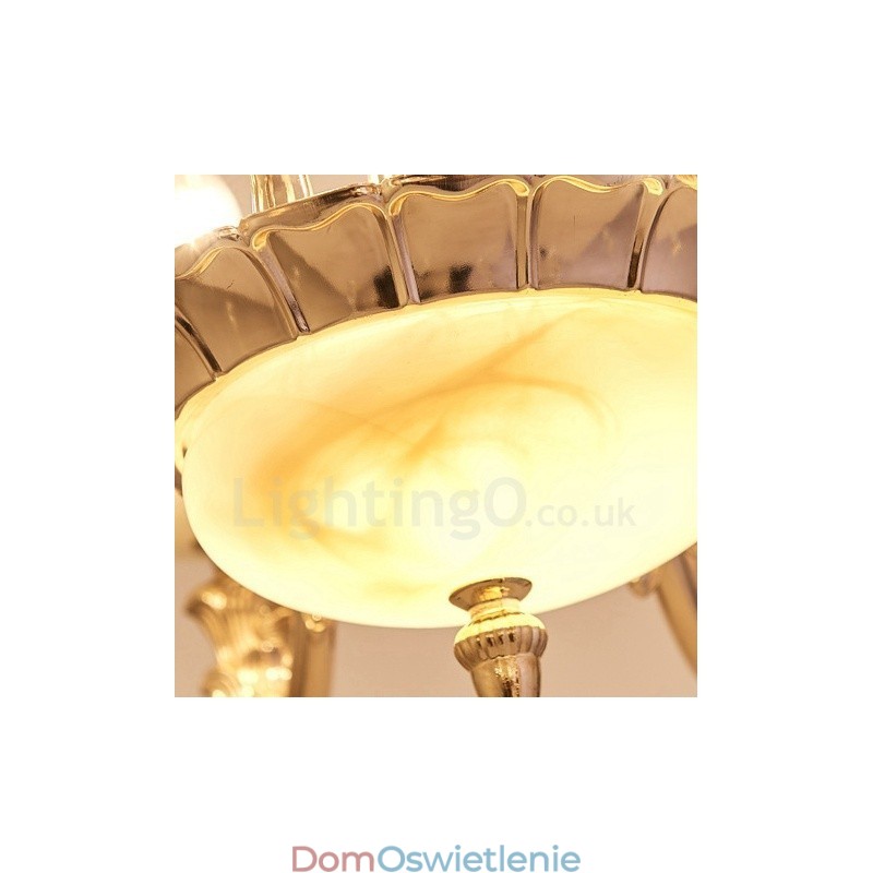 6-punktowy tradycyjny klasyczny zintegrowany metalowy żyrandol