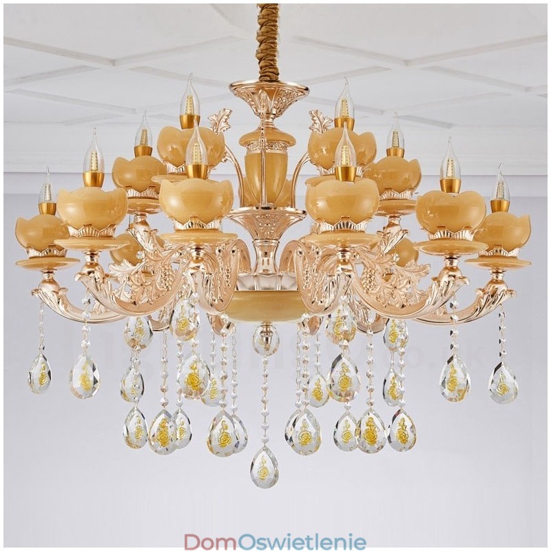 15-punktowy tradycyjny klasyczny zintegrowany metalowy żyrandol