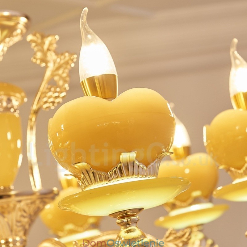 15-punktowy tradycyjny klasyczny zintegrowany metalowy żyrandol