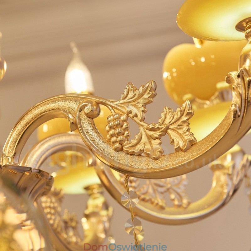 15-punktowy tradycyjny klasyczny zintegrowany metalowy żyrandol