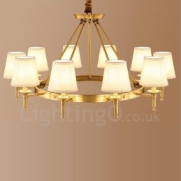 10-punktowy, rustykalny, zintegrowany metalowy żyrandol