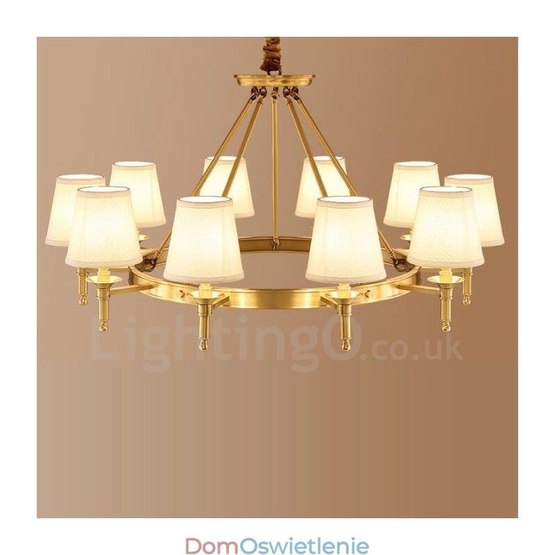 10-punktowy, rustykalny, zintegrowany metalowy żyrandol