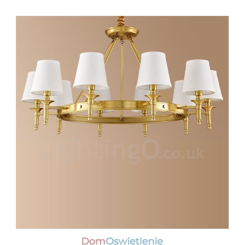 10-punktowy, rustykalny, zintegrowany metalowy żyrandol