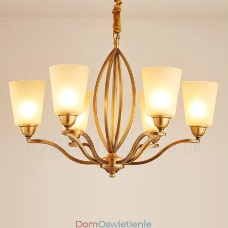 6-punktowy, rustykalny, zintegrowany metalowy żyrandol