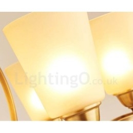 6-punktowy, rustykalny, zintegrowany metalowy żyrandol