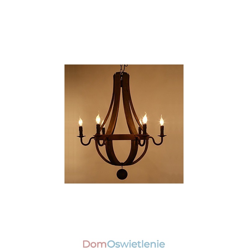 Vintage Amercian Rustic Drewniana Wisząca Lampa Winerel Żyrandol Salon i Lampa