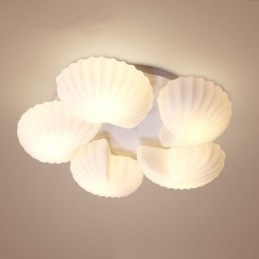 Conch 5 Light Traditional Classic Zintegrowany żyrandol z kloszem szklanym