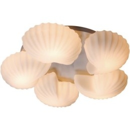 Conch 5 Light Traditional Classic Zintegrowany żyrandol z kloszem szklanym