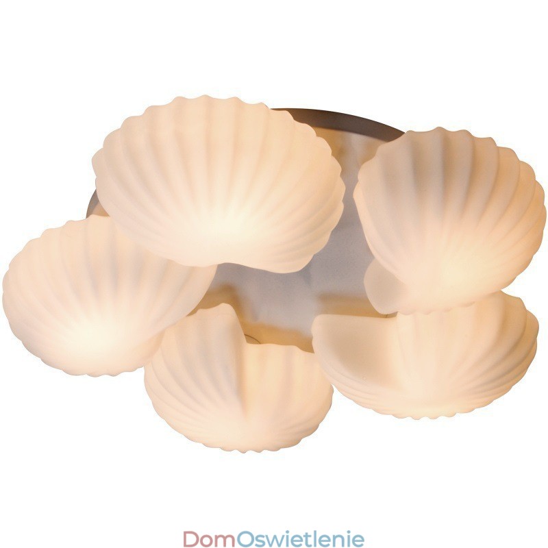 Conch 5 Light Traditional Classic Zintegrowany żyrandol z kloszem szklanym