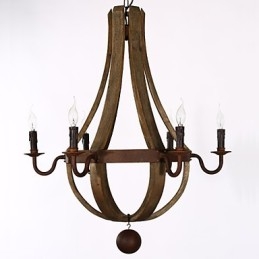 Vintage Amercian Rustic Drewniana Wisząca Lampa Winerel Żyrandol Salon i Lampa