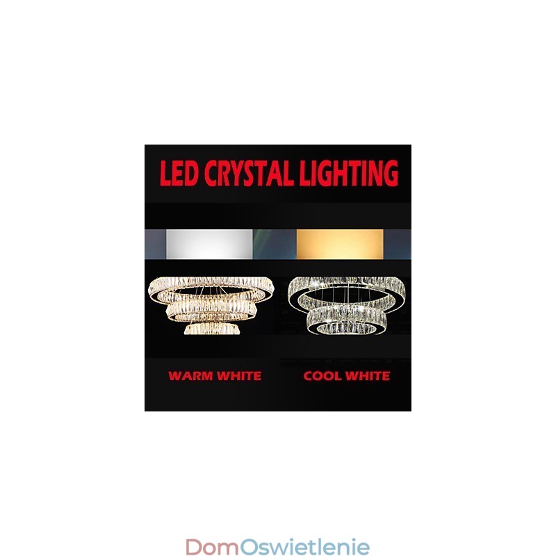 Kryształowa lampa wisząca nowoczesne oświetlenie trzy pierścienie D204060 K9 duże kryształowe lampy sufitowe oprawy