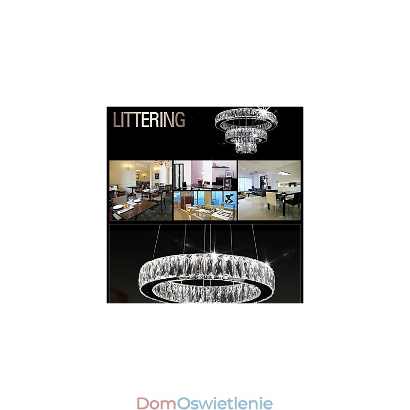 Kryształowa lampa wisząca nowoczesne oświetlenie trzy pierścienie D204060 K9 duże kryształowe lampy sufitowe oprawy