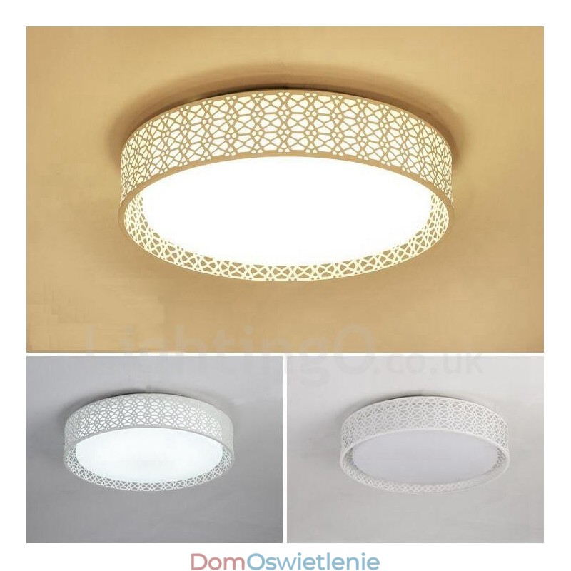 Nowoczesna, współczesna, zintegrowana metalowa lampa sufitowa