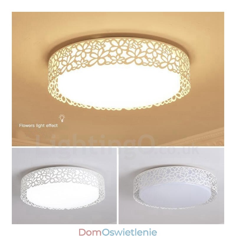 Nowoczesna, współczesna, zintegrowana metalowa lampa sufitowa