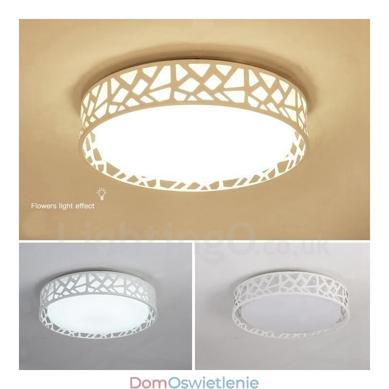 Nowoczesna, współczesna, zintegrowana metalowa lampa sufitowa
