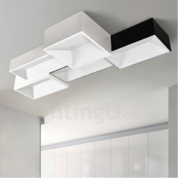 Nowoczesna, współczesna, zintegrowana metalowa lampa sufitowa