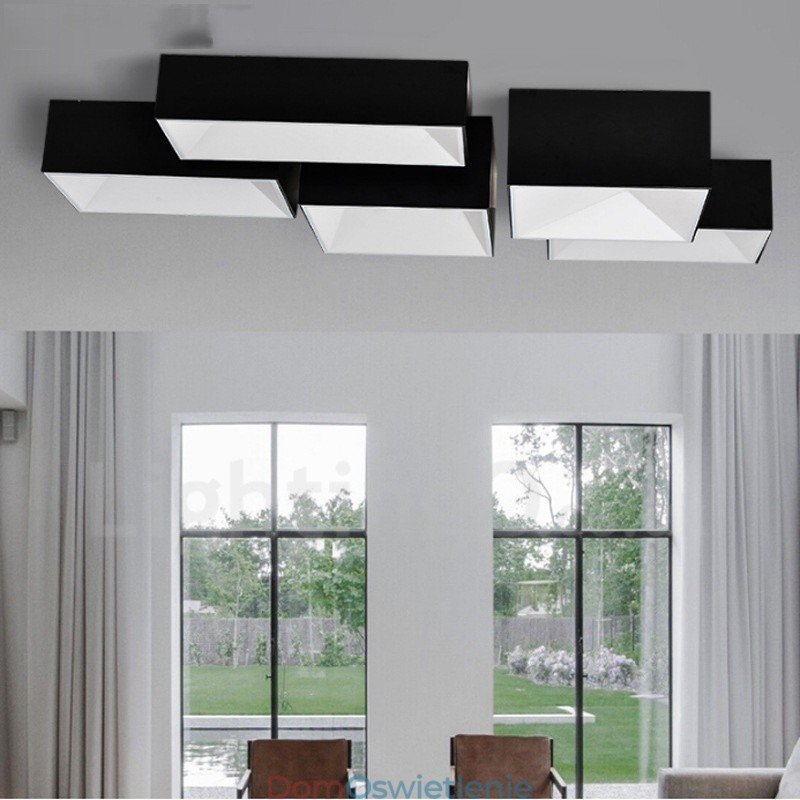 Nowoczesna, współczesna, zintegrowana metalowa lampa sufitowa