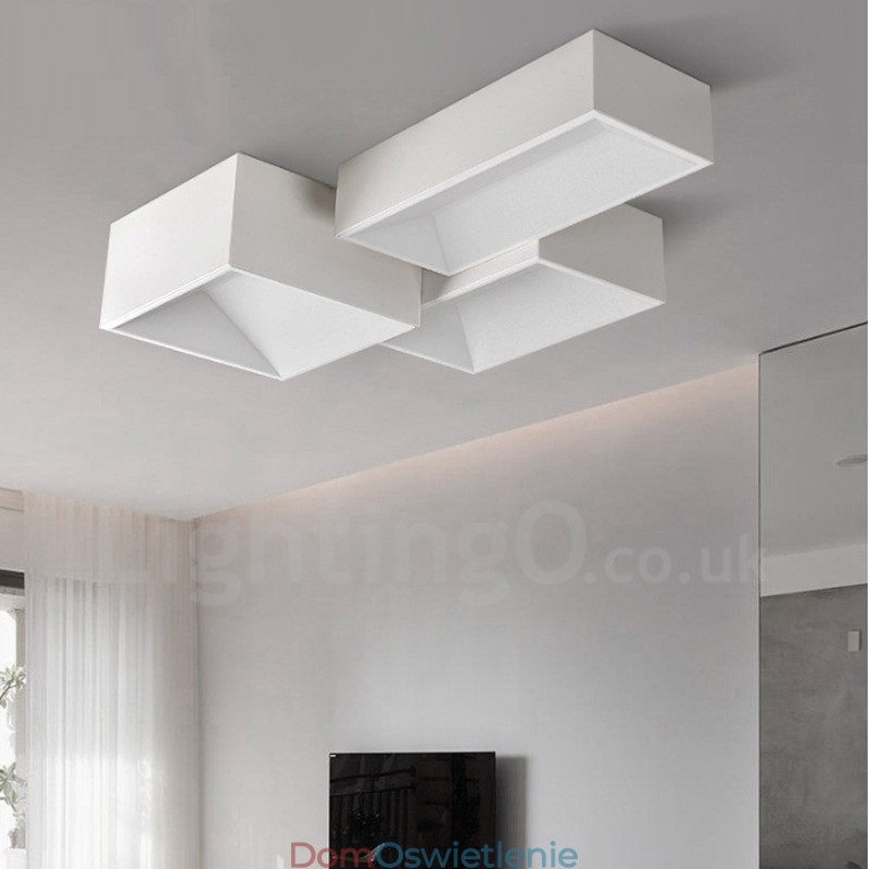 Nowoczesna, współczesna, zintegrowana metalowa lampa sufitowa