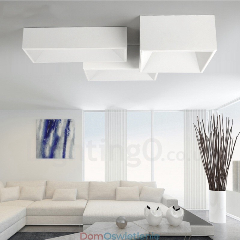 Nowoczesna, współczesna, zintegrowana metalowa lampa sufitowa