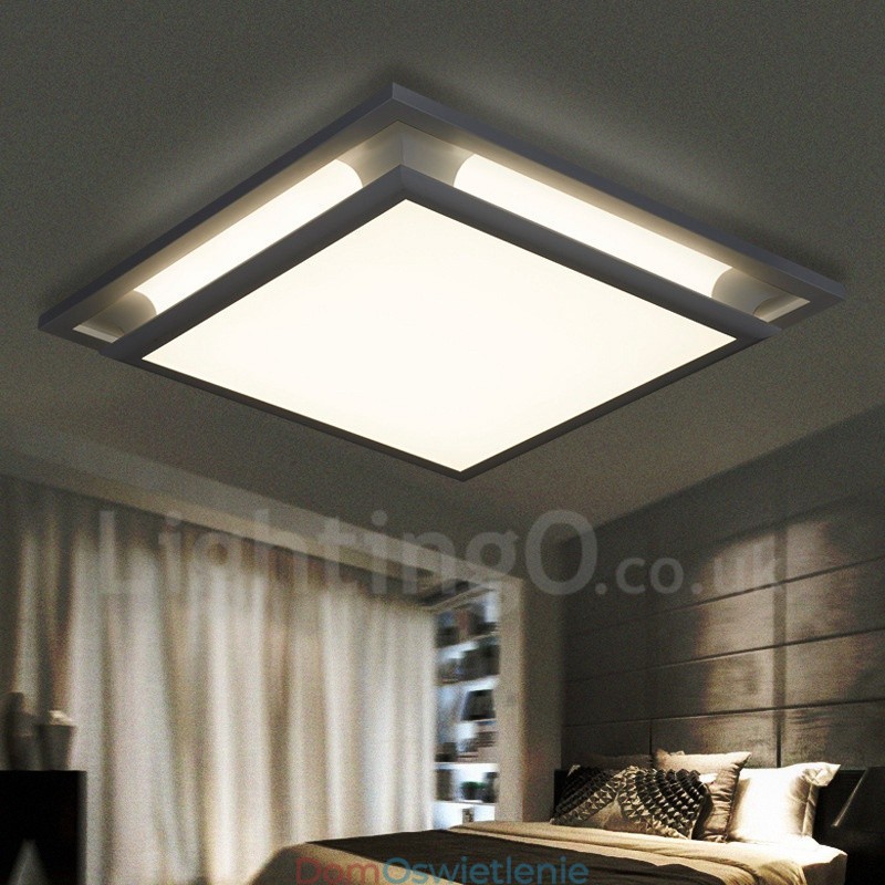 Nowoczesna, współczesna, zintegrowana metalowa lampa sufitowa