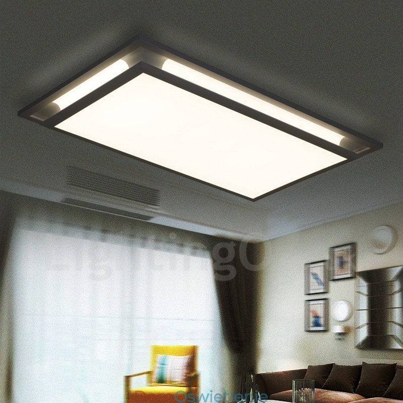 Nowoczesna, współczesna, zintegrowana metalowa lampa sufitowa