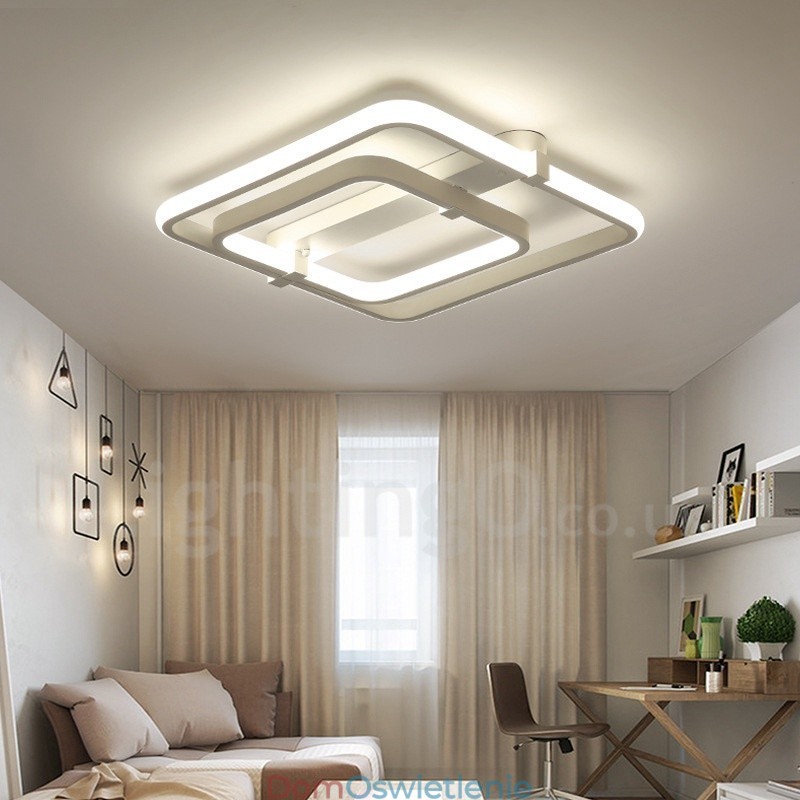 2 pierścienie, nowoczesna, współczesna, zintegrowana lampa do montażu na płasko
