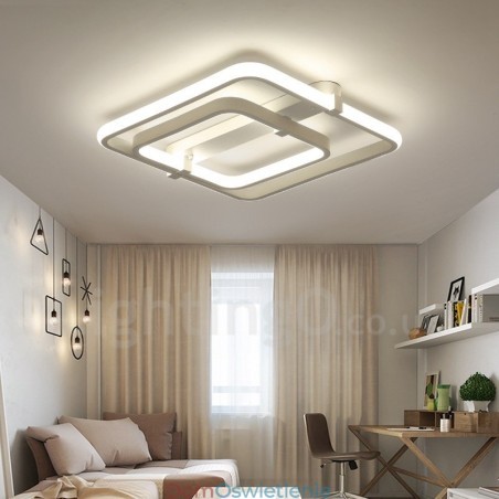 2 pierścienie, nowoczesna, współczesna, zintegrowana lampa do montażu na płasko 2 pierścienie, nowoczesna, współczesna, zintegrowana lampa do montażu na płasko
