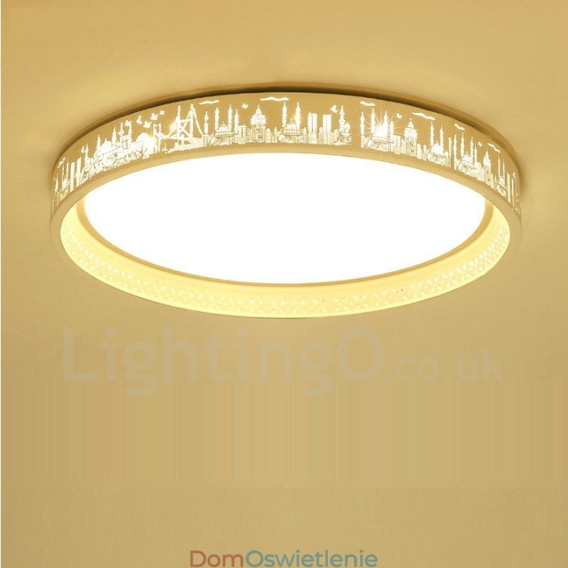 Nowoczesna, współczesna, zintegrowana metalowa lampa sufitowa