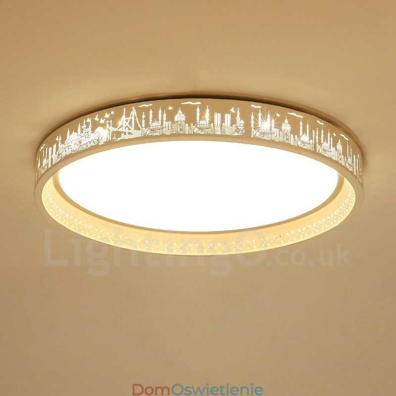 Nowoczesna, współczesna, zintegrowana metalowa lampa sufitowa