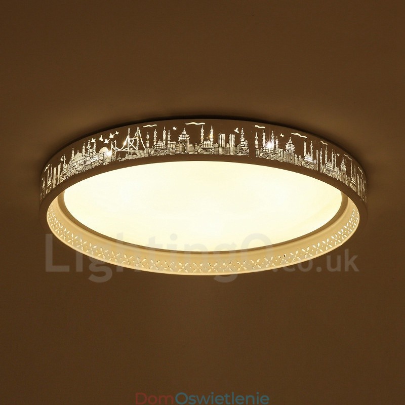 Nowoczesna, współczesna, zintegrowana metalowa lampa sufitowa