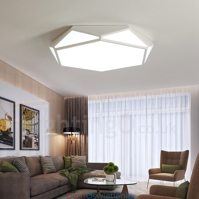 Nowoczesna, współczesna, zintegrowana metalowa lampa sufitowa