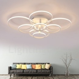 8-punktowa nowoczesna, współczesna, zintegrowana metalowa lampa do montażu na płasko