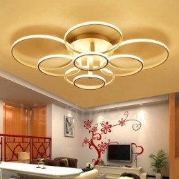 8-punktowa nowoczesna, współczesna, zintegrowana metalowa lampa do montażu na płasko