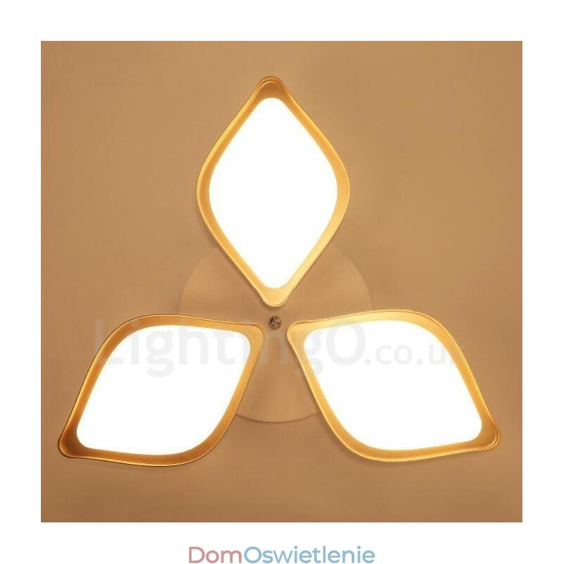 3-punktowa nowoczesna, współczesna, zintegrowana metalowa lampa sufitowa