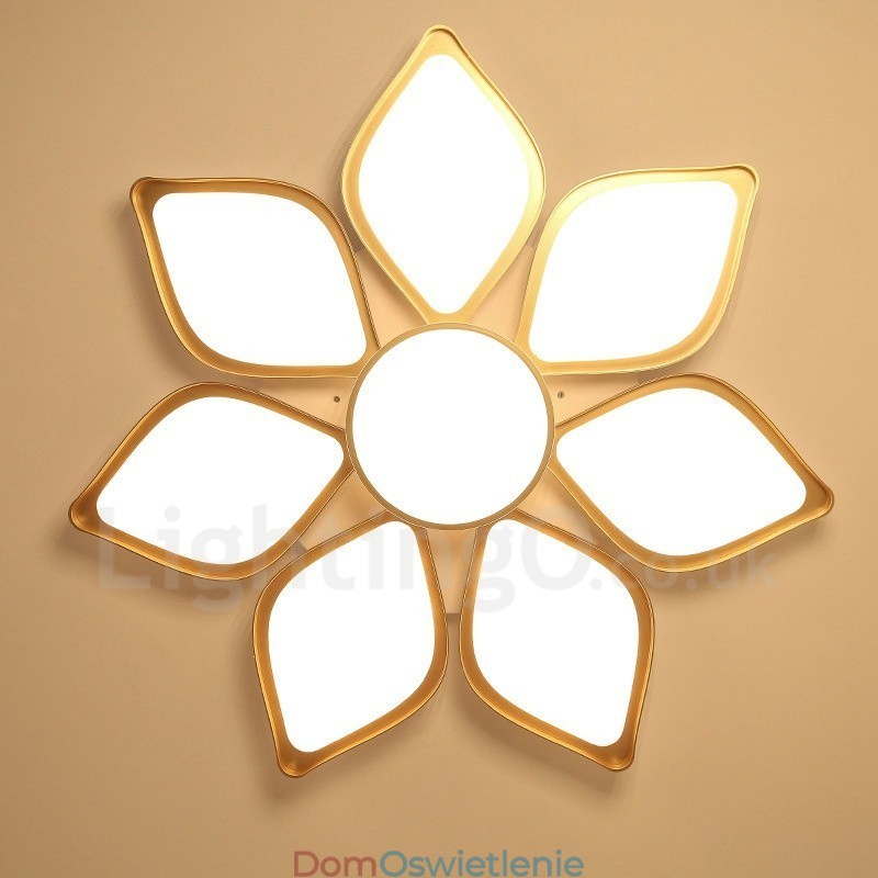 8-punktowa nowoczesna, współczesna, zintegrowana metalowa lampa do montażu na płasko