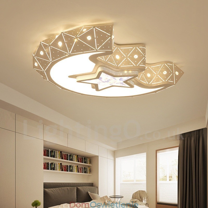 Nowoczesna, współczesna, zintegrowana metalowa lampa sufitowa