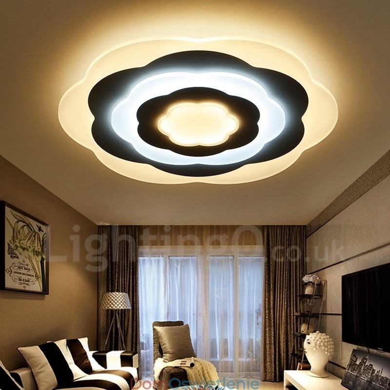 Nowoczesna, współczesna, zintegrowana metalowa lampa sufitowa